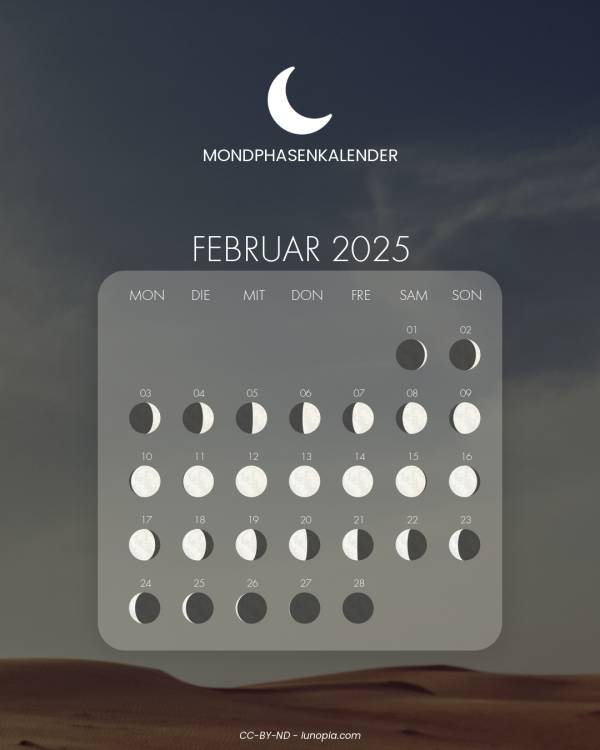 Mondphasenkalender februar 2025