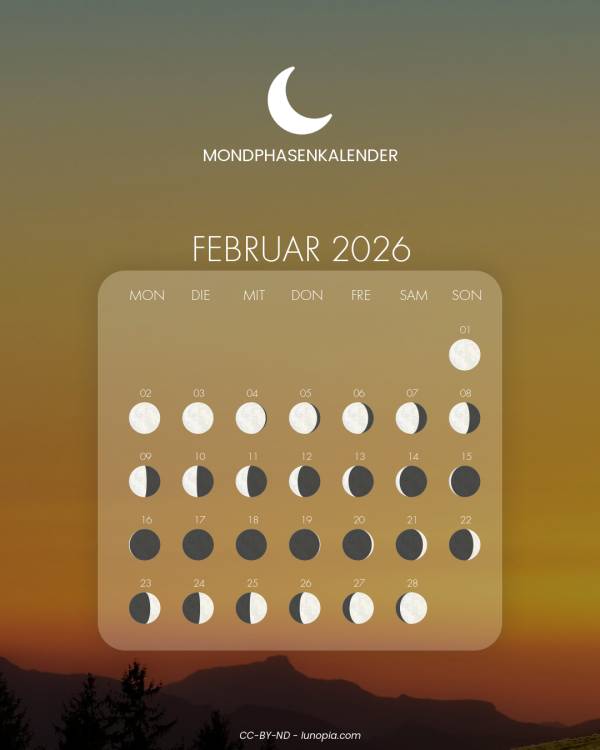 Mondphasenkalender februar 2026