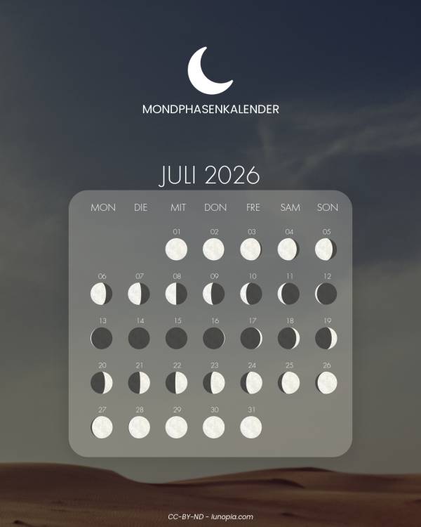 Mondphasenkalender juli 2026