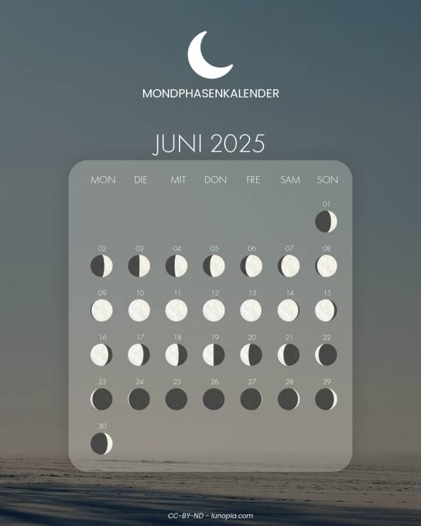 Mondphasenkalender juni 2025
