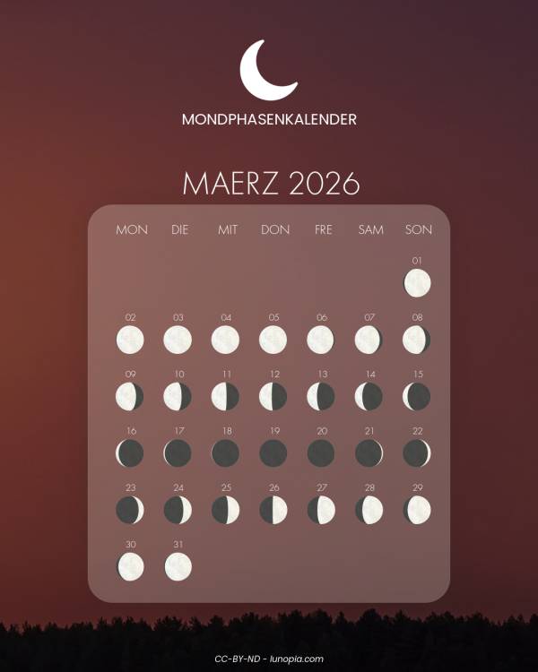Mondphasenkalender märz 2026