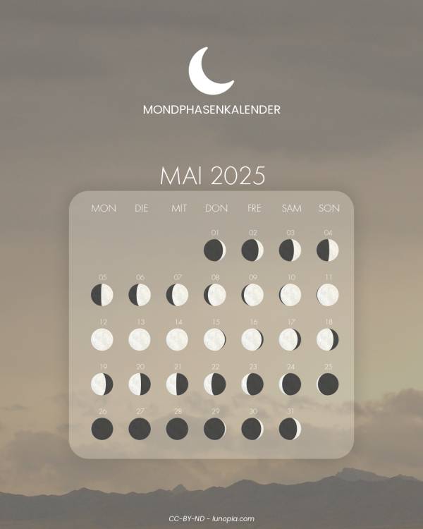 Mondphasenkalender mai 2025
