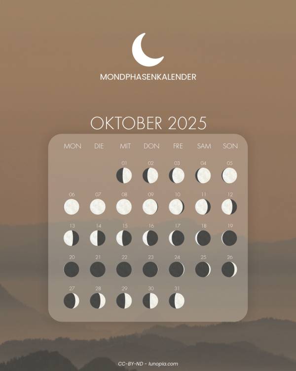 Mondphasenkalender oktober 2025