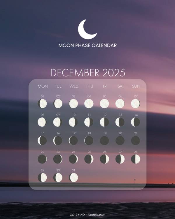 Moon phase calendar December 2025
