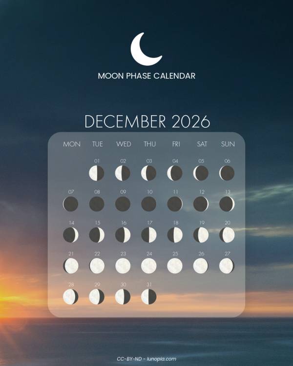 Moon phase calendar December 2026