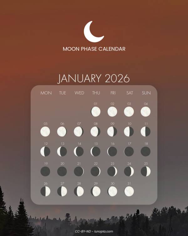Moon phase calendar January 2026
