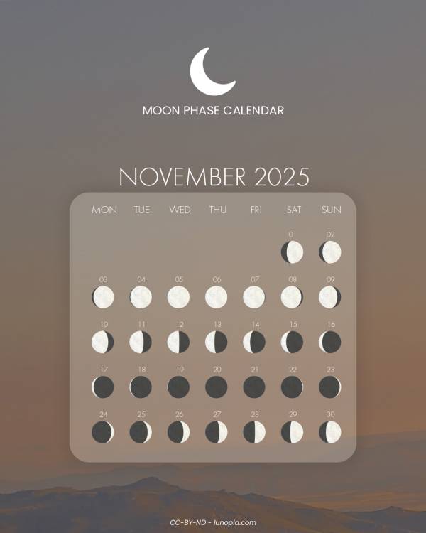 Moon phase calendar November 2025