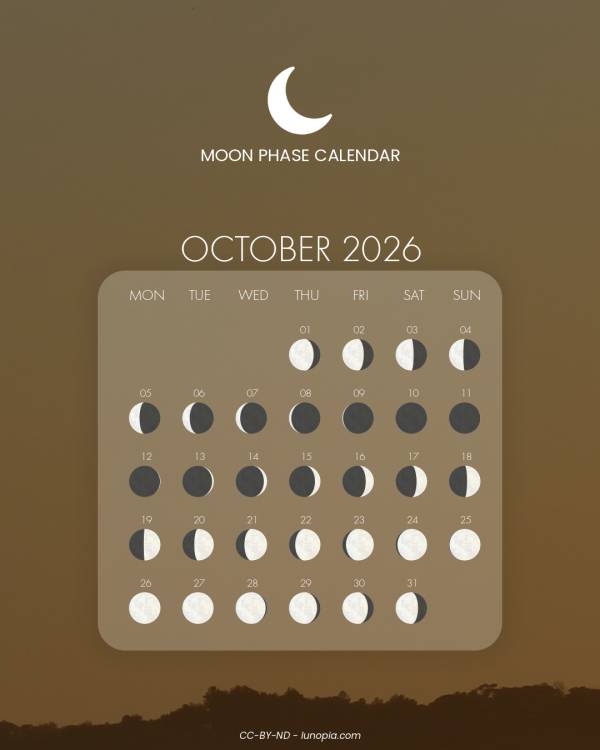 Moon phase calendar October 2026