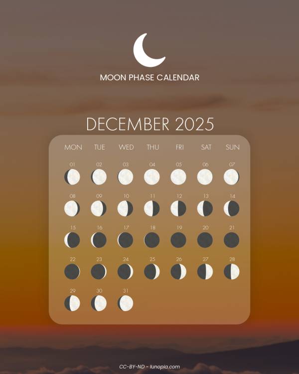 Moon phase calendar December 2025