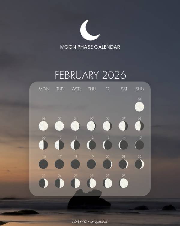 Moon phase calendar february 2026