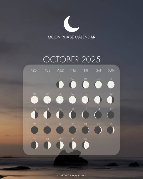 Moon phase calendar october 2025