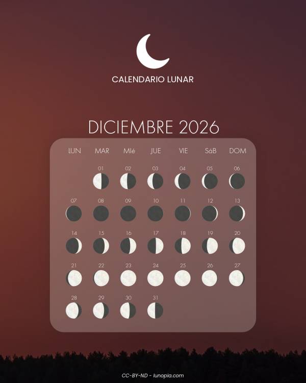 Calendario lunar diciembre 2026