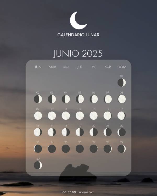Calendario lunar junio 2025
