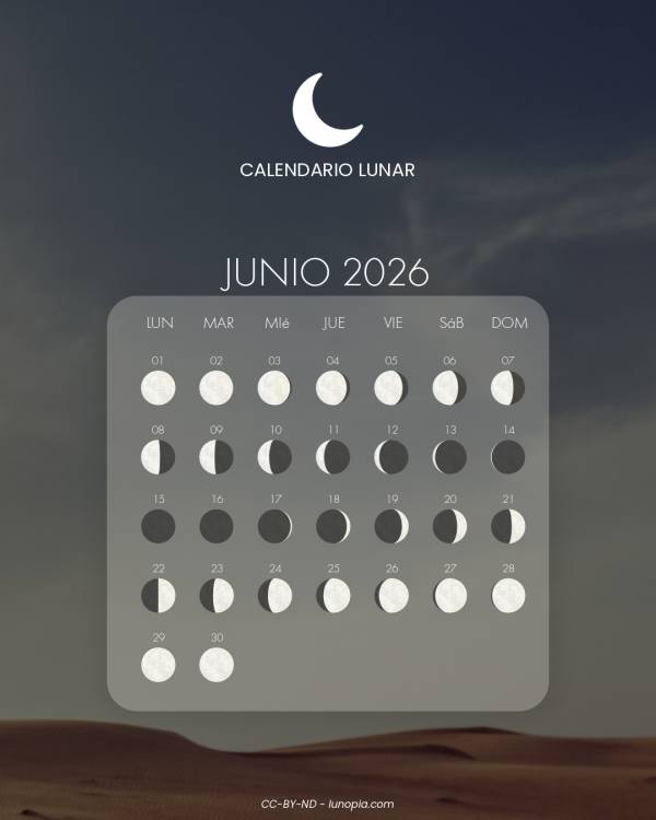 Calendario lunar junio 2026