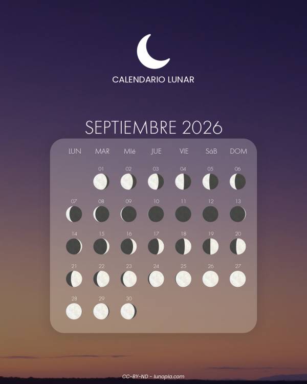 Calendario lunar septiembre 2026