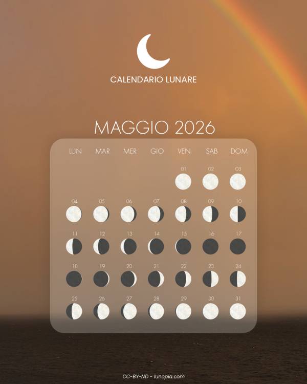 Calendario lunare maggio 2026