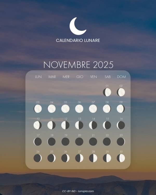 Calendario lunare novembre 2025