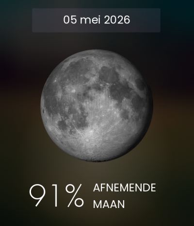 Afbeelding van de maan in realtime