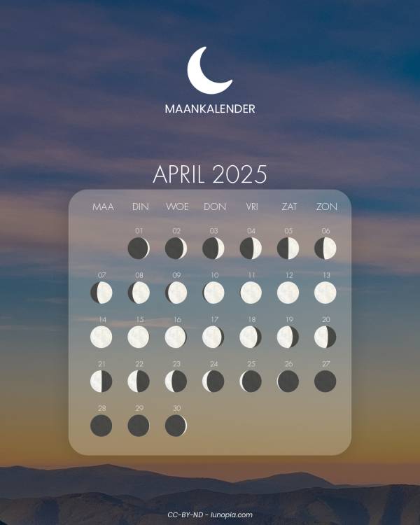Maankalender april 2025