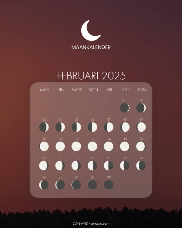Maankalender februari 2025