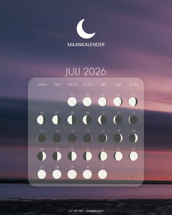Maankalender juli 2026