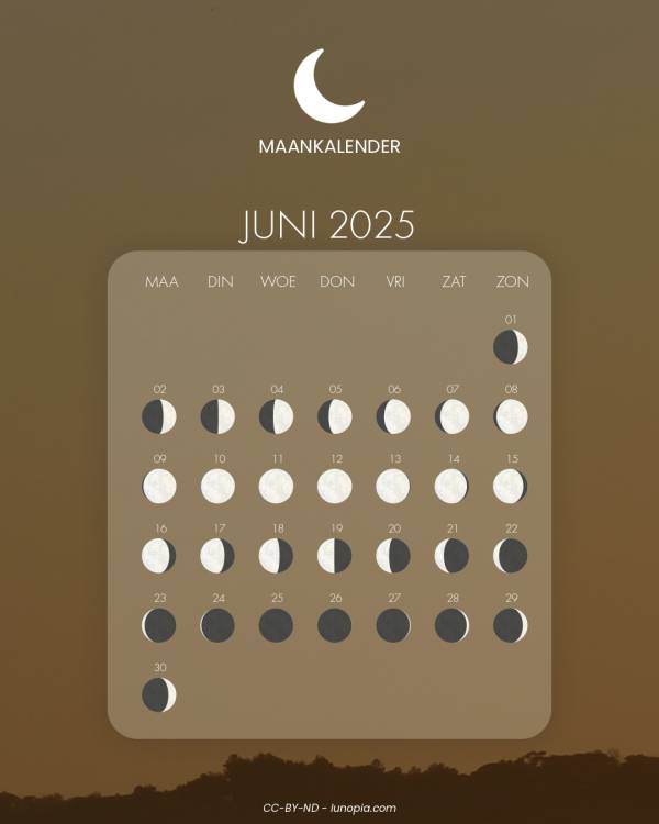 Maankalender juni 2025