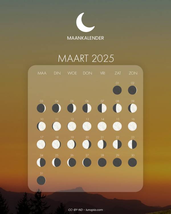 Maankalender maart 2025