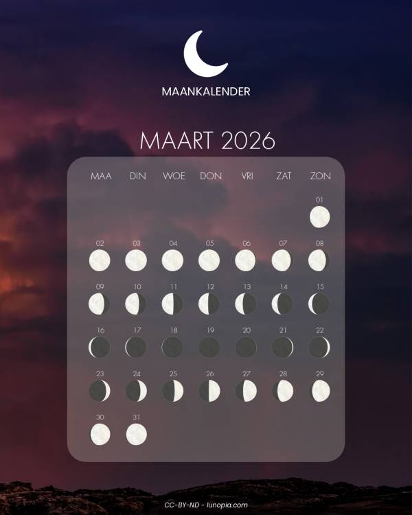 Maankalender maart 2026