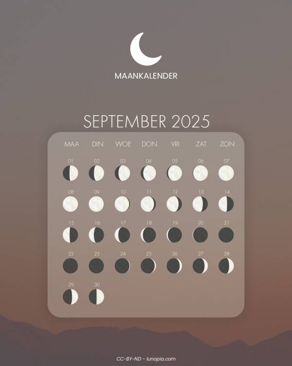 Maankalender september 2025