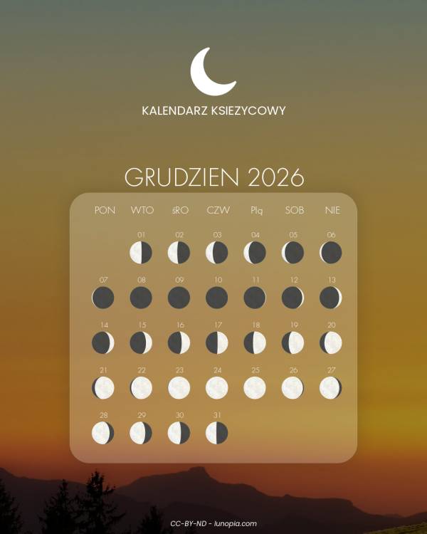 Kalendarz księżycowy grudzień 2026