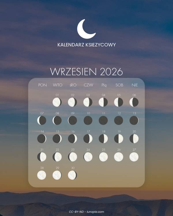 Kalendarz księżycowy wrzesień 2026