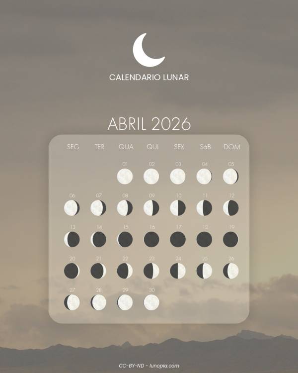 Calendário lunar abril 2026