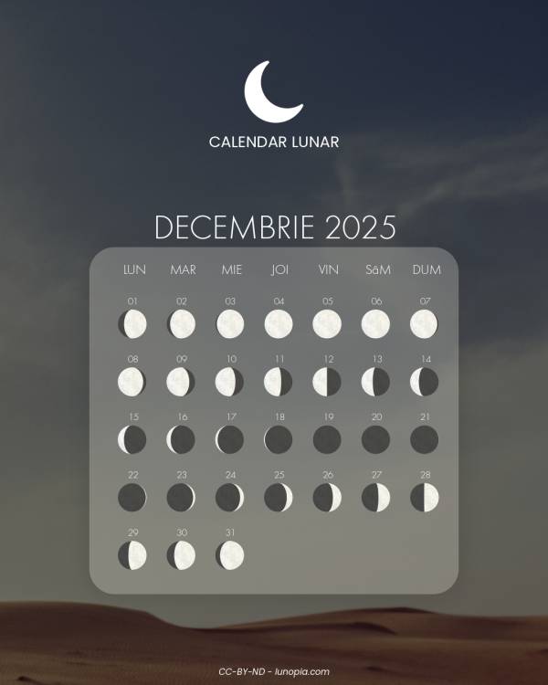 Calendar lunar decembrie 2025