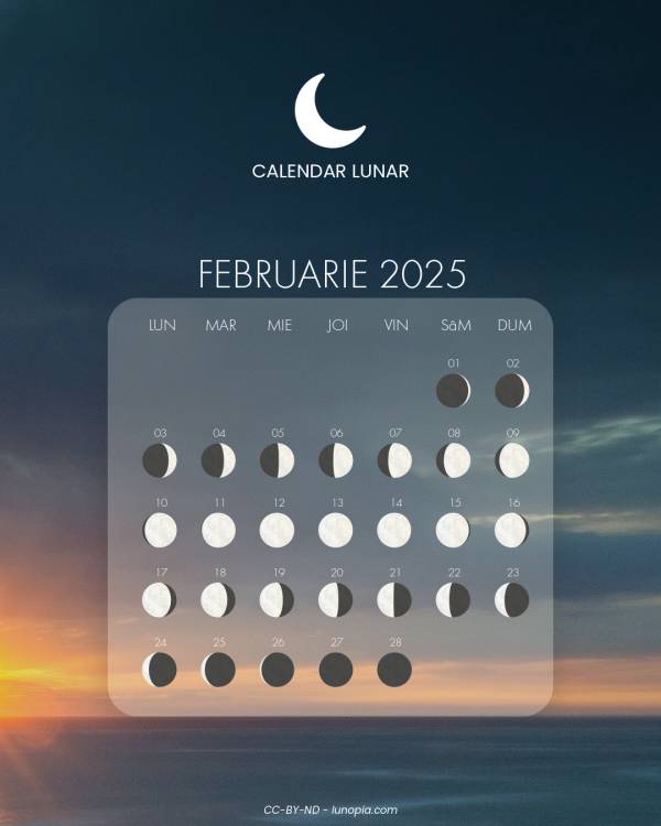 Calendar lunar februarie 2025