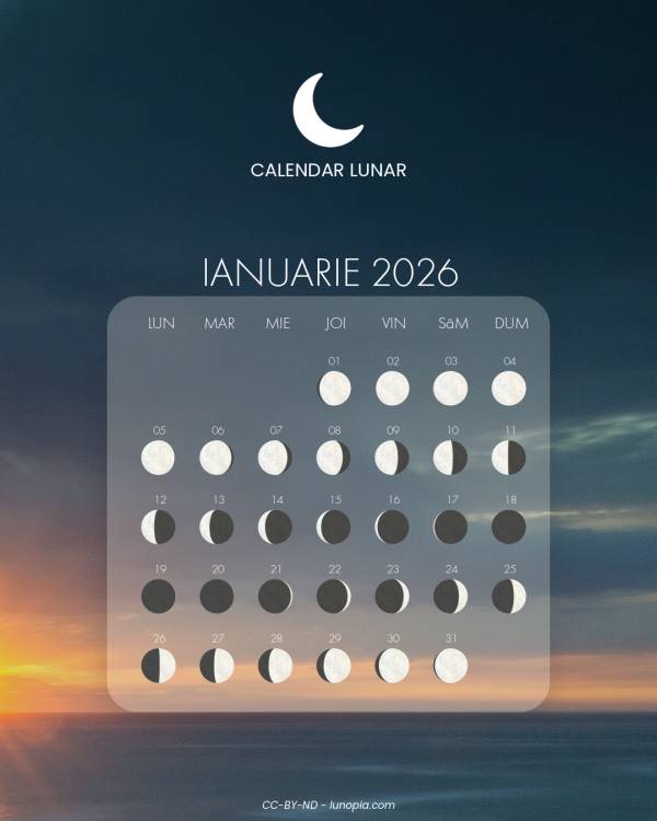 Calendar lunar ianuarie 2026