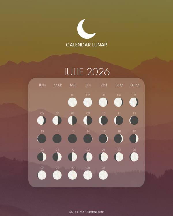 Calendar lunar iulie 2026