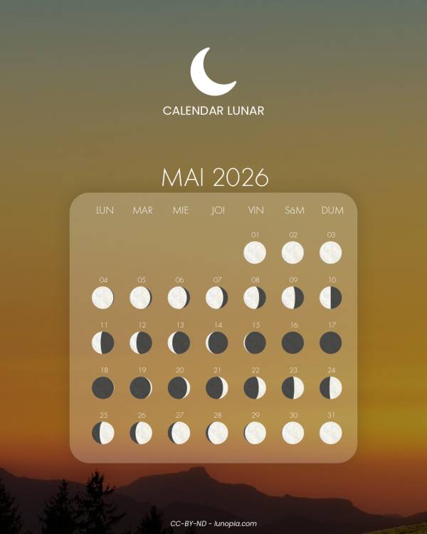 Calendar lunar mai 2026