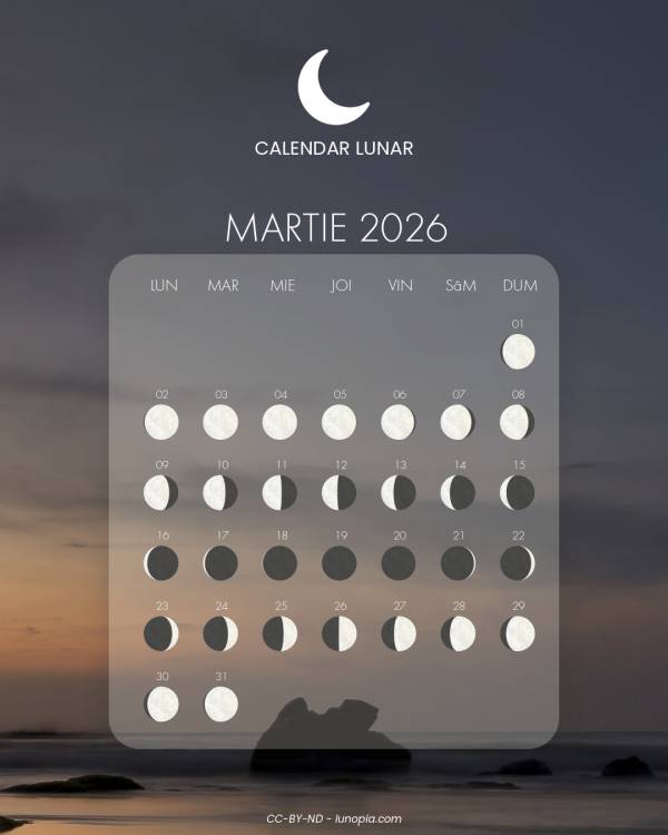 Calendar lunar martie 2026