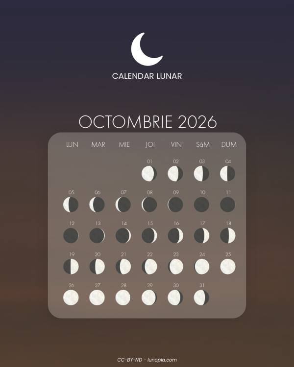 Calendar lunar octombrie 2026