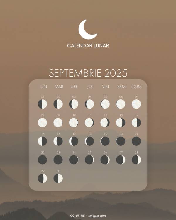 Calendar lunar septembrie 2025