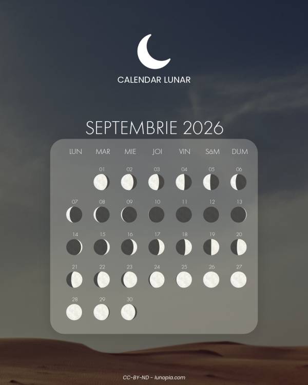 Calendar lunar septembrie 2026