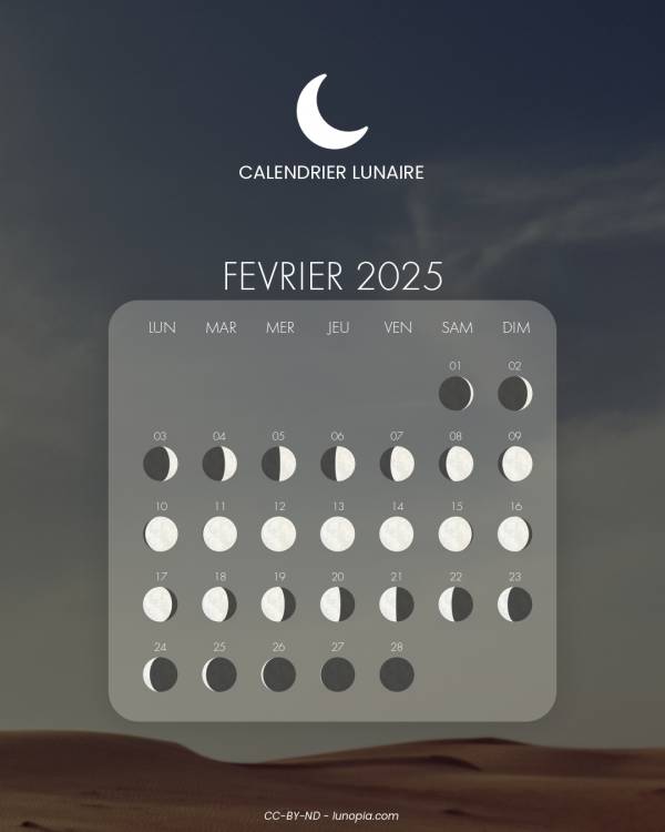 Calendrier lunaire février 2025
