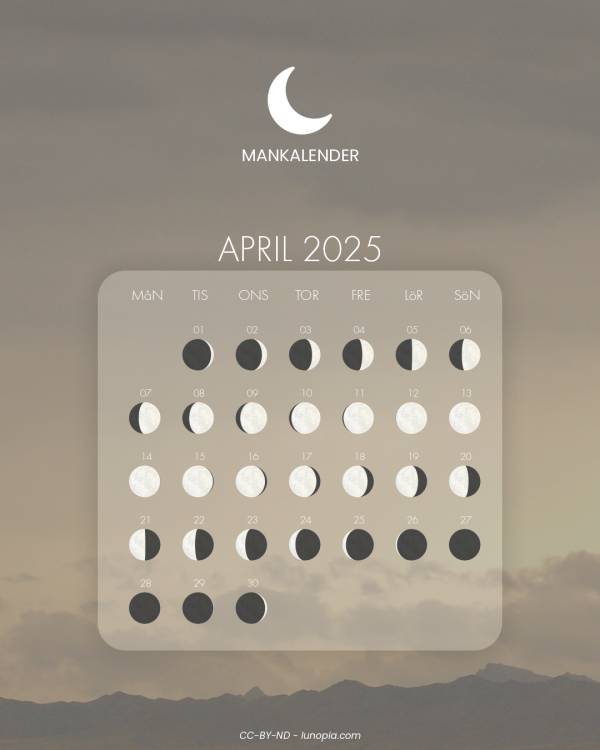 Månkalender april 2025