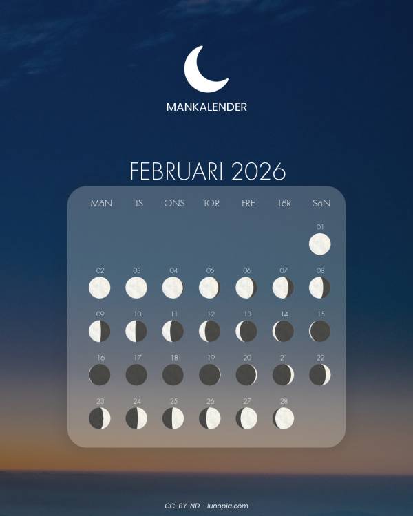 Månkalender februari 2026