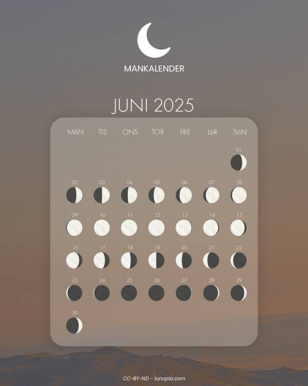 Månkalender juni 2025