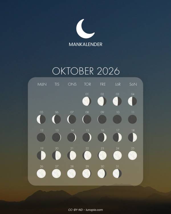 Månkalender oktober 2026