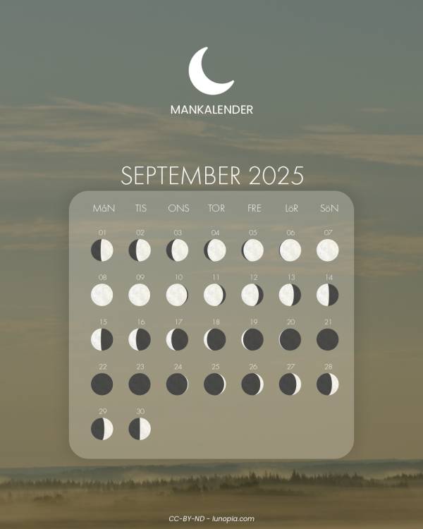 Månkalender september 2025