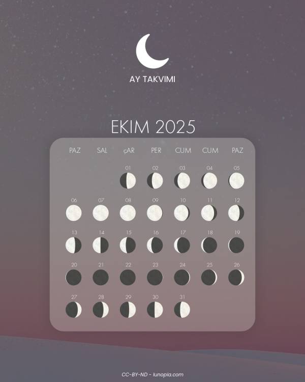 Ay takvimi ekim 2025