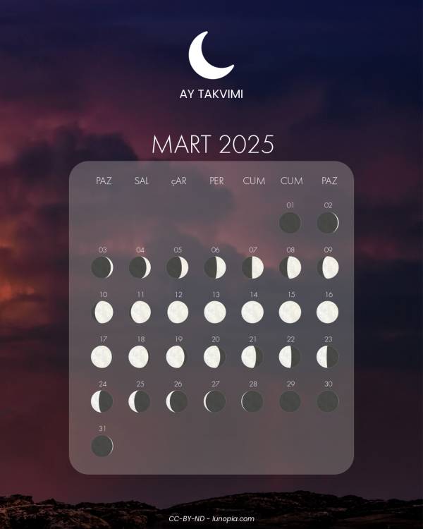 Ay takvimi mart 2025