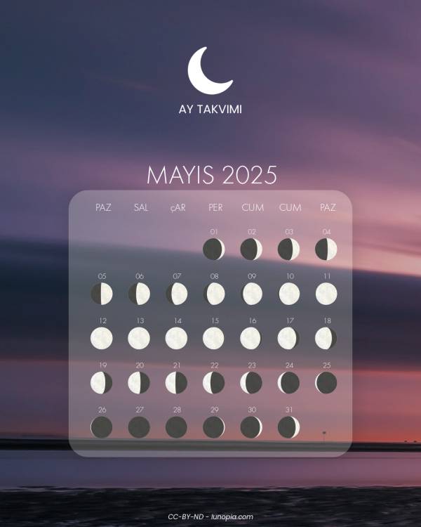 Ay takvimi mayıs 2025